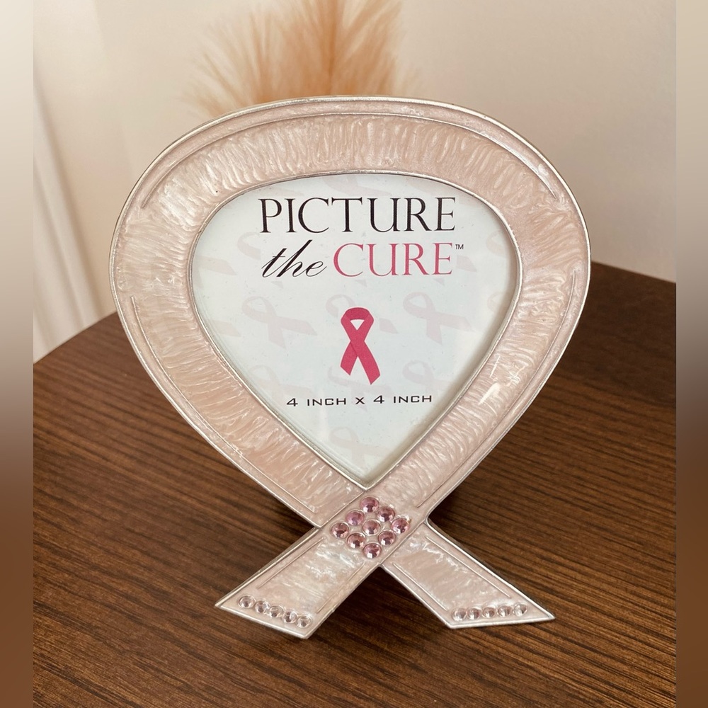Breast Cancer Awareness Pink Ribbon Photo Frame, 4 x 4